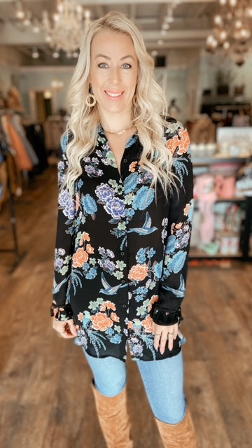 JOHNNY WAS Silk Floral Blouse (S) NWT!