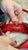 MICHAEL KORS Red Monogrammed Hobo Handbag