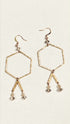 NEW! FRUG Brass Octagon with Moonstone Earrings