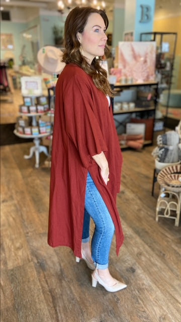 KALIYANA Rust Kimono (M/L)