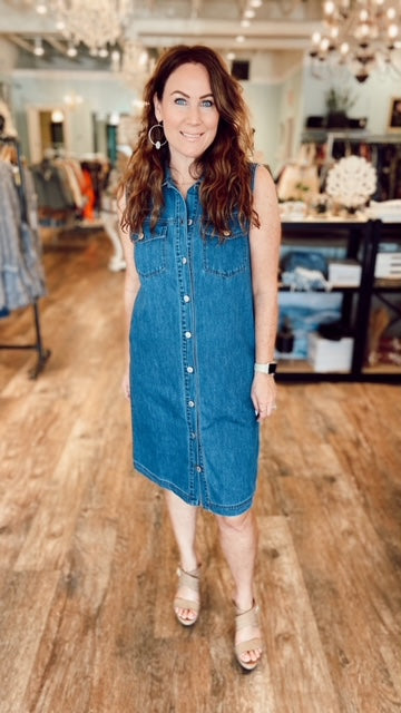 b young denim dress B.YOUNG LANA DENIM DRESS