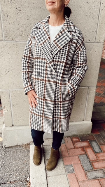JUDITH & CHARLES Houndstooth Coat (Fit 6/8)