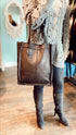 HARBOUR 2ND Black Studded Leather Tote