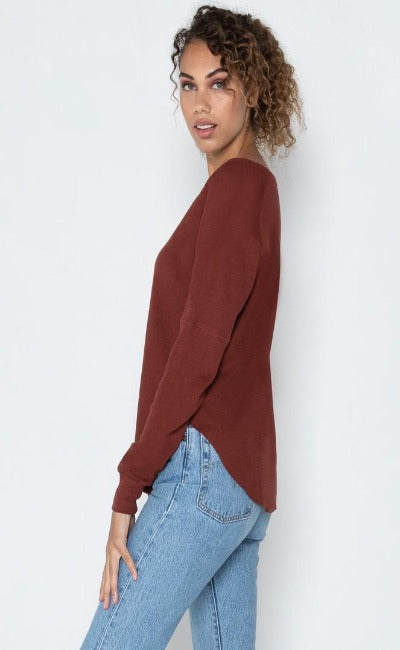 NEW! Waffle Knit Crew Neck Top