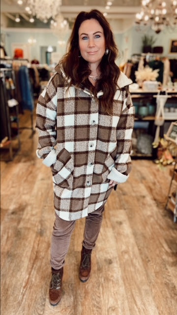 RD Brown Plaid Coat