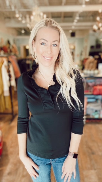 GRETCHEN SCOTT Ruffleneck Top (XS) NWT!