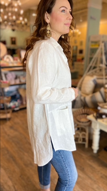 SYMPLI Linen Shirt (M NWT!