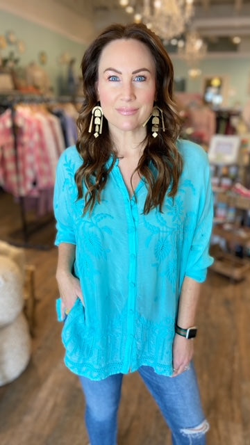 JOHNNY WAS Embroidered Top (M) NWT!