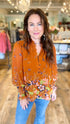 ANTHROPOLOGIE Burnt Orange Blouse - (S)