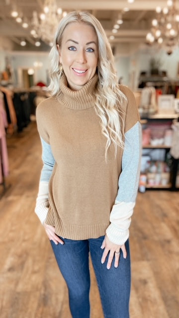 TULAROSA Camel TNeck Sweater (S)