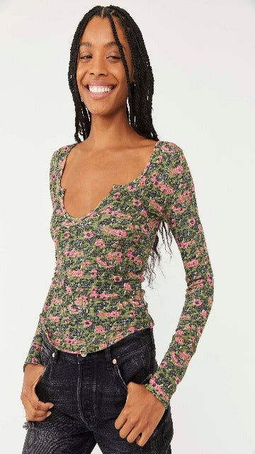 Free People: Ciara Printed Layering Top