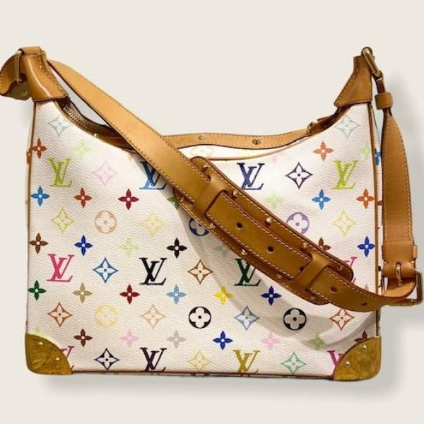 LOUIS VUITTON White Multicolor Monogram Canvas Boulogne Shoulder Bag –  Bella Women's Consignment Boutique