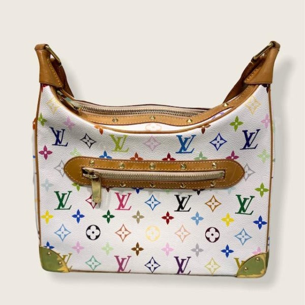 LOUIS VUITTON White Multicolor Monogram Canvas Boulogne Shoulder Bag –  Bella Women's Consignment Boutique