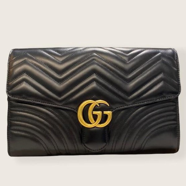 GUCCI GG Marmont Chevron Clutch Bella Women s Consignment Boutique