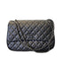 CHANEL Black Quilted Calfskin Leather Medium Frame in Chain Flap Bag