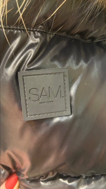 SAM. Goose Down & Raccoon Fur Coat