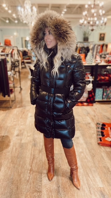 SAM. Goose Down & Raccoon Fur Coat