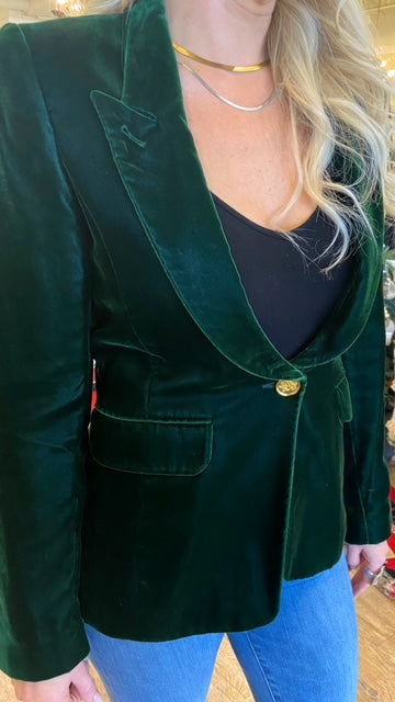 SMYTHE-Emerald Velvet Blazer (6) fits 4