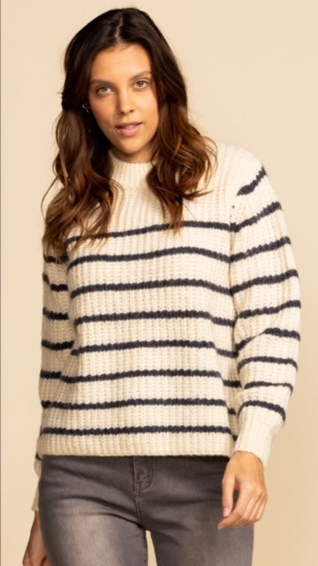 PINK MARTINI Ally Pullover (Ivory/Navy)
