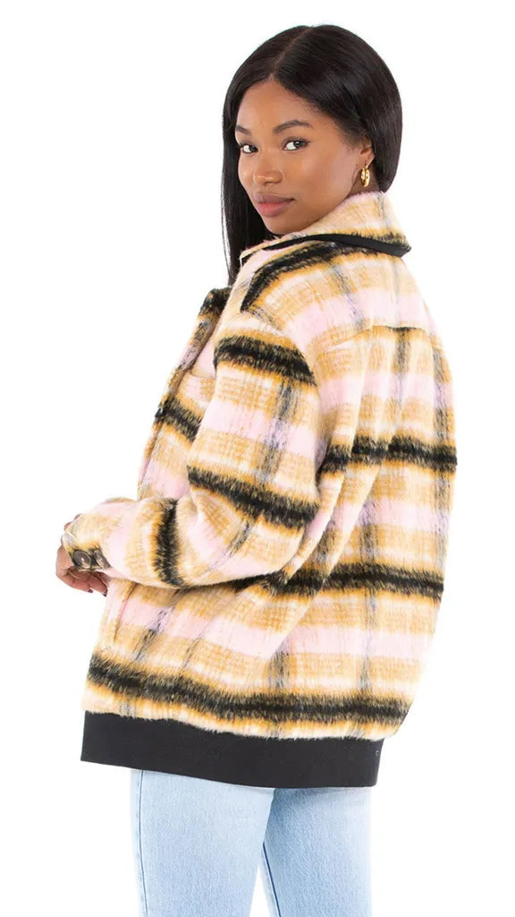 FOR LOVE & LEMONS Plaid Coat (S)