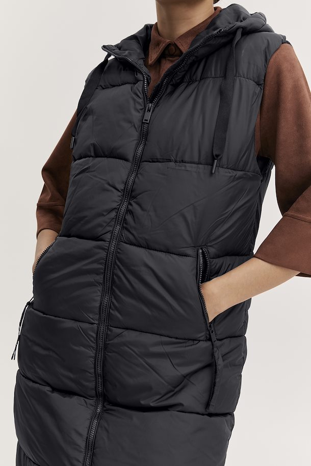 BYOUNG Long Puffer Vest - Black
