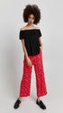 ICHI Black Ruffled Top