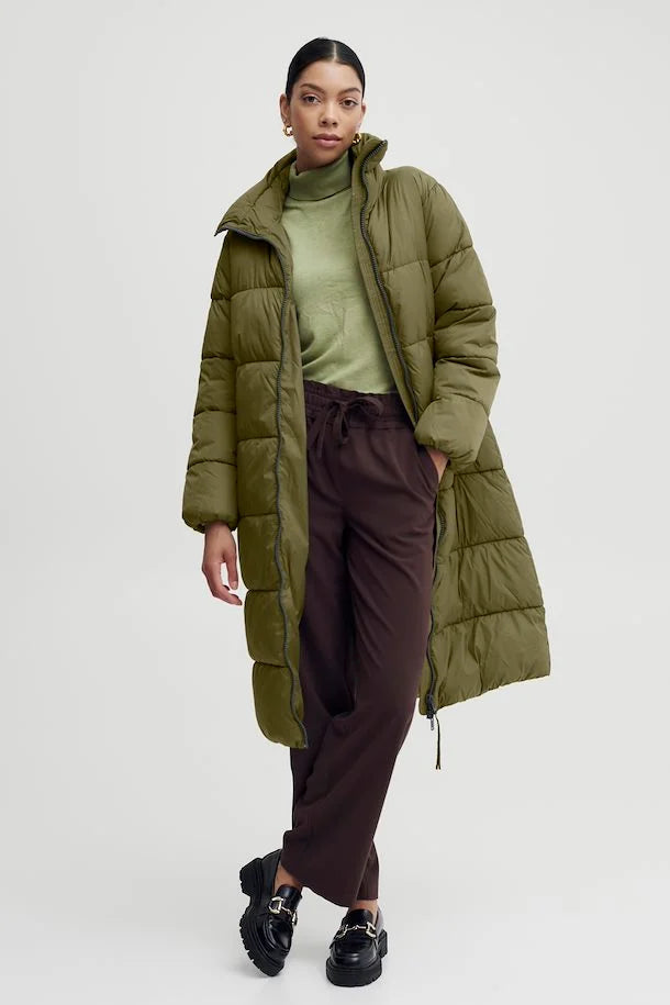 BYOUNG Olive Long Puffer Coat